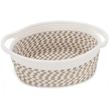 Cotton Rope Storage Baskets Storage Bin 14.5x 11x 5 Grey CiKi Home cube organizer for Entry and Dinner Table